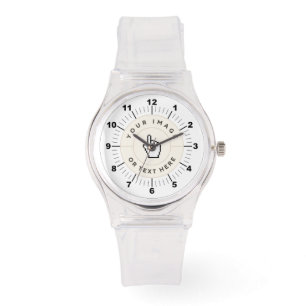 Montre en silice rose sport féminin