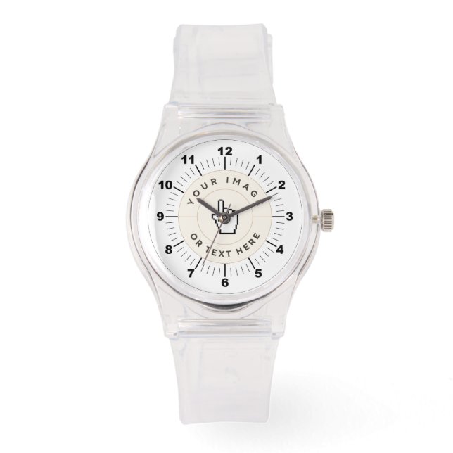 Montre en silice rose sport féminin (Recto)