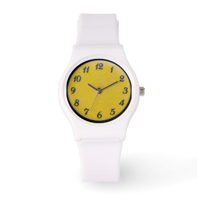 Montre en silicone blanc + Bracelet  Cadran citron (Recto)