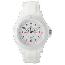 montre en silicone blanc sport