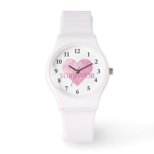 Montre en Silicone Blanc Sportif, Survivant (Recto)