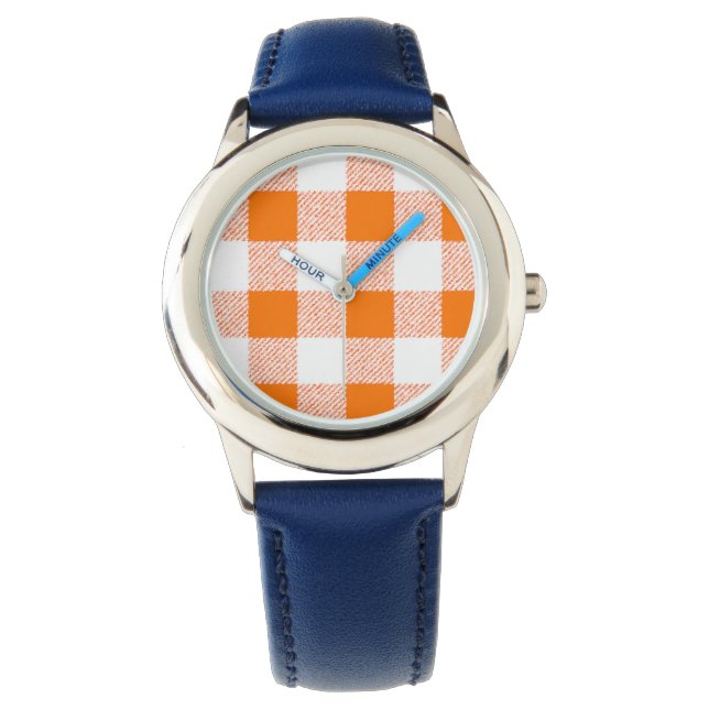 Montre en vichy orange (devant)