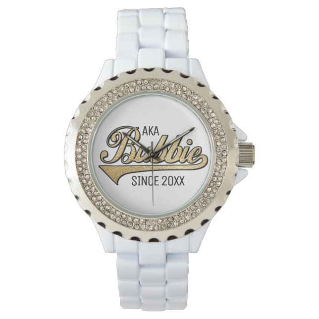 Montre Enamel Rhinestone Femme Grand-mère/Bubbie (devant)