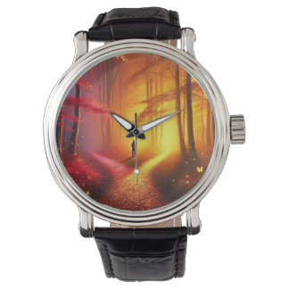 Montre Enchanted Crossroads - Vibrant Autumn Forest Art P