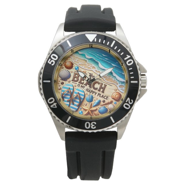 Montre Endroit heureux de la plage coquillage  (devant)