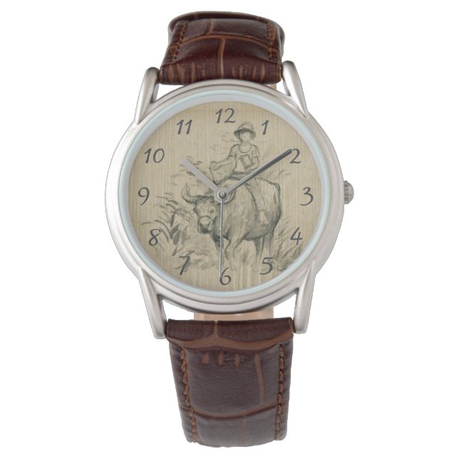 Montre Enfant Buffalo d'eau Chinois Ox Année Anniversaire (devant)