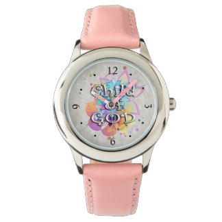 Montre Enfant de Dieu Aquarelle arc-en-ciel