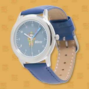 Montre Enfant Eléphant Clown de Cirque Bleu avec N
