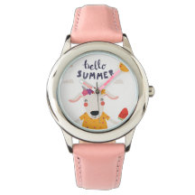 Montre Enfant Hello Summer Lunette Chiffres Roses
