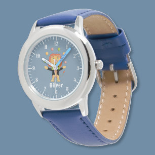 Montre enfant personnalisée amusante avec lion jon