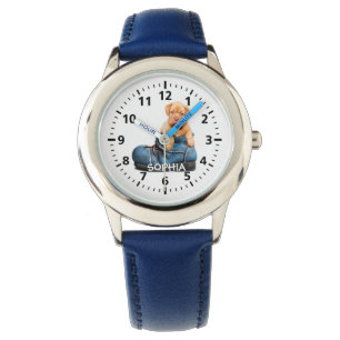 Montre enfant personnalisée avec un adorable chiot