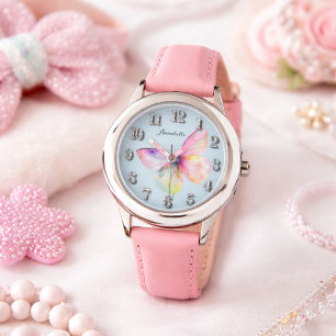 Montre Enfant Personnalisée Rose Pastel Cadeau