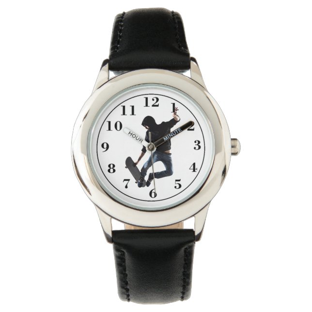 Montre Enfant Skateboardeur en Mouvement (devant)