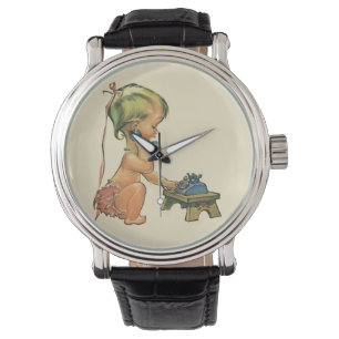 Montre Enfant Vintage Mignonne Fille Blonde Parlant sur u