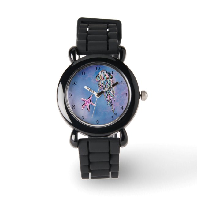 Montre *~* Enfants Aquarelle Sea Beach Jelly Fish Star (Recto)