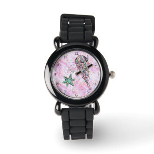 Montre *~* Enfants Aquarelle Sea Beach Star Poisson Jelly