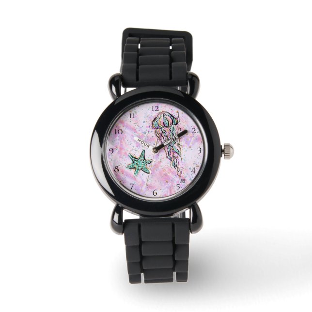Montre *~* Enfants Aquarelle Sea Beach Star Poisson Jelly (Recto)