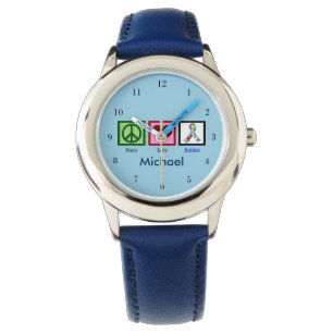 Montre Enfants bleus de coutume d'autisme