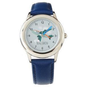 Montre Enfants Cute Blue Avion Boys Voyage