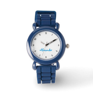 Montre Enfants Garçons Amusants Moderne Bleu Personnalisé