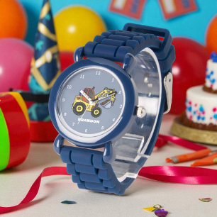 Montre Enfants garçons Construction Digger Excavateur Nom