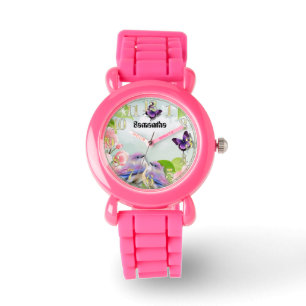 Montre Enfants mignonne papillon Oiseau