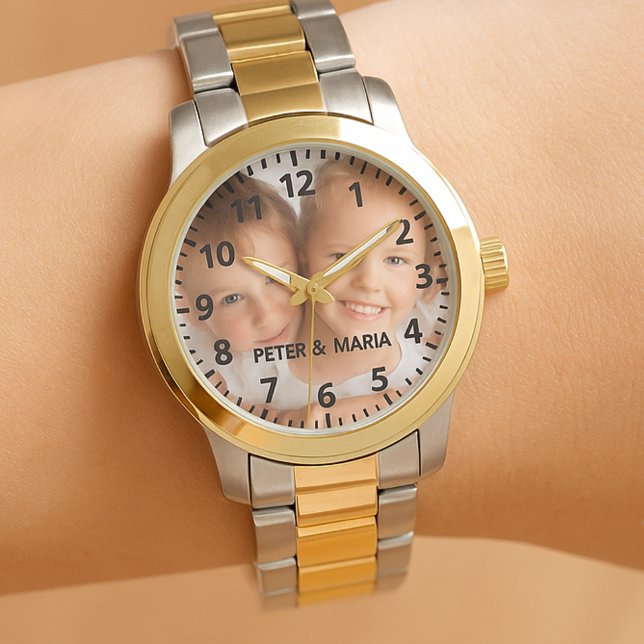Montre Enfants personnalisés enfants photo noms année mam (Créateur téléchargé)
