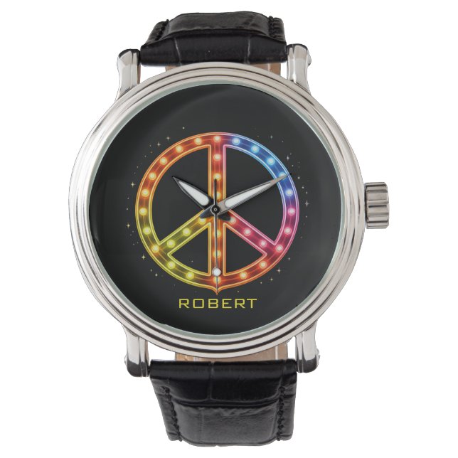 Montre Enseigne de Paix Néon Unisexe (devant)