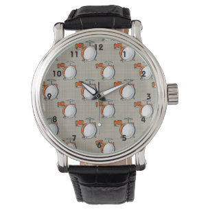 Montre Ensemble À Tambour; Tambour Orange