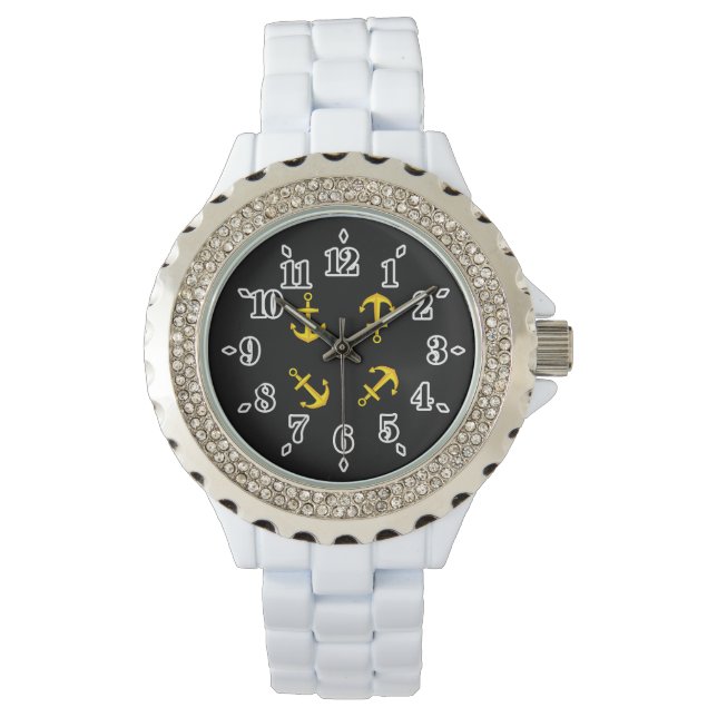 Montre Ensemble d'Ancres en bateau doré (devant)