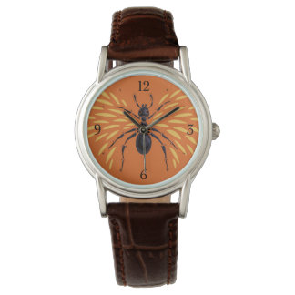 Montre Entomologie orange d'Insecte de la fourrure