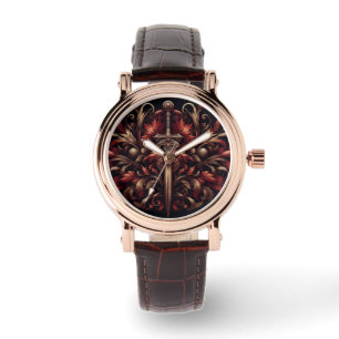 Montre Epée rouge et bronze écossais celtique