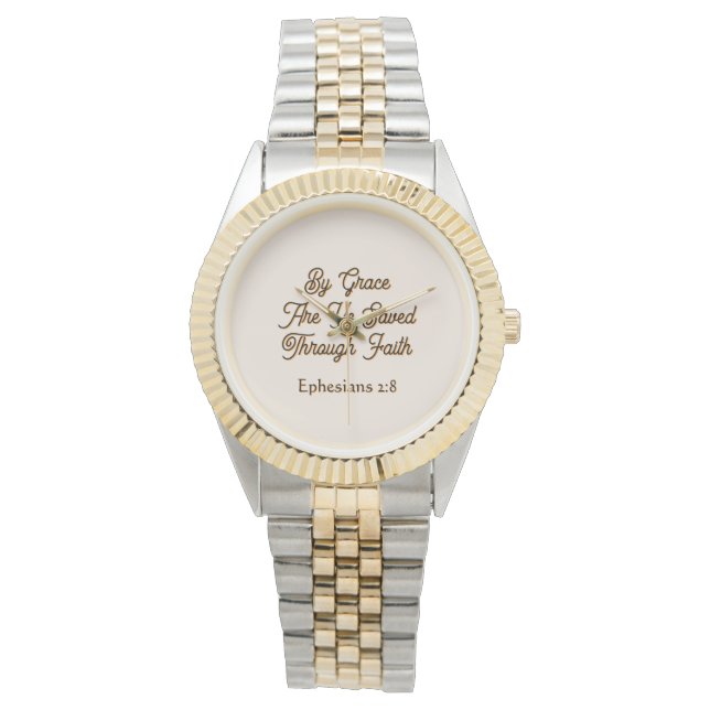 Montre Éphésiens Par Grâce Vous Êtes Sauvés Écriture  (devant)