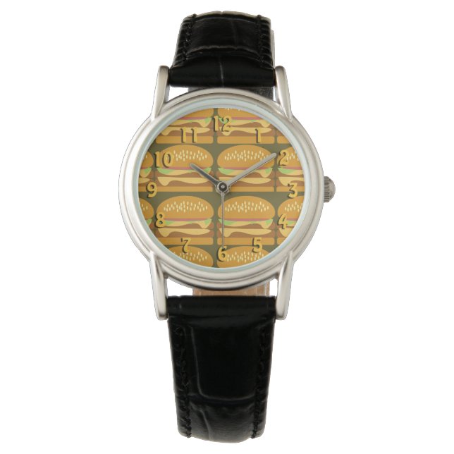 Montre Epic Fun Cheeseburger Cartoon Motif Cute Design (devant)