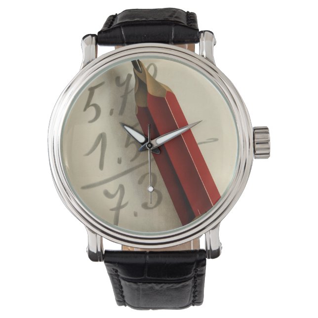 Montre Équation mathématique avec crayon rouge, entrepris (devant)