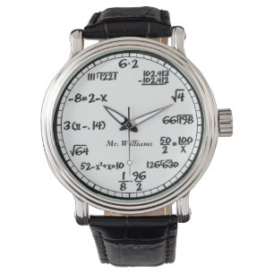Montre Equations mathématiques blanches - Surveillance pe