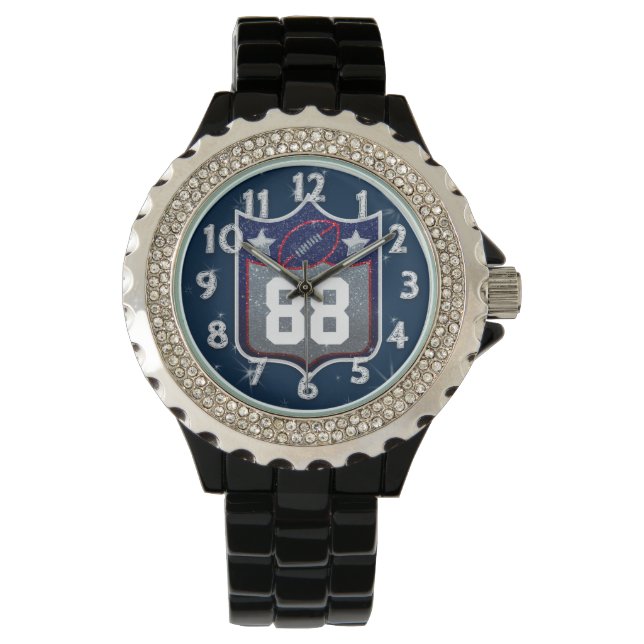 Montre Équipe Red White et Blue American Football Sports (devant)