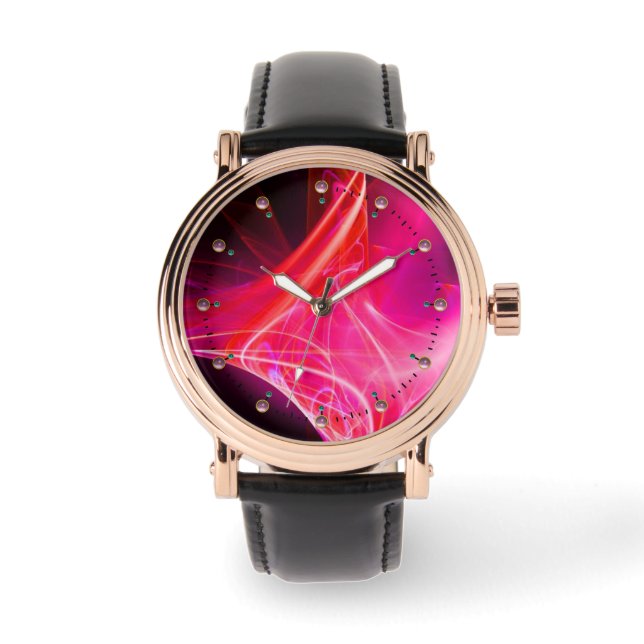 Montre ÉQUIPES FRACTALES EN FUSILLE rose PURPLE (Recto)
