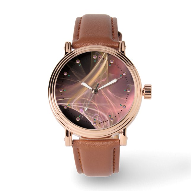 Montre ESCALIERS FRACTAUX EN ROSE BLANC Abstrait (Recto)