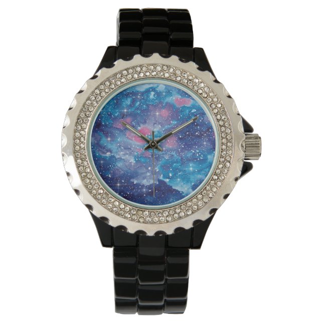 Montre Espace Art aquarelle Galaxy (devant)