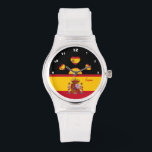 Montre Espagnol Drapeau Watch, España, Espagne mode / spo<br><div class="desc">Montre : Drapeau espagnol montre avec peu de coeurs & Espagne / España - amour mon pays, voyage, vacances, patriotes / fans de sports</div>