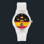 Montre Espagnol Drapeau Watch, España, Espagne mode / spo<br><div class="desc">Montre : Drapeau espagnol montre avec peu de coeurs & Espagne / España - amour mon pays, voyage, vacances, patriotes / fans de sports</div>