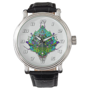 Montre Espèce de tête Alien no 44 - aqua