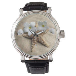 Montre Estarfish et sanddollar de la scène de sable sur l