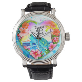 Montre État d'esprit tropical de la tortue de mer