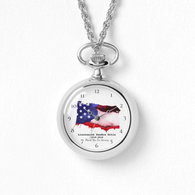 Montre *~* États-Unis Drapeau Vétéran Militaire Rouge Ble (Recto)
