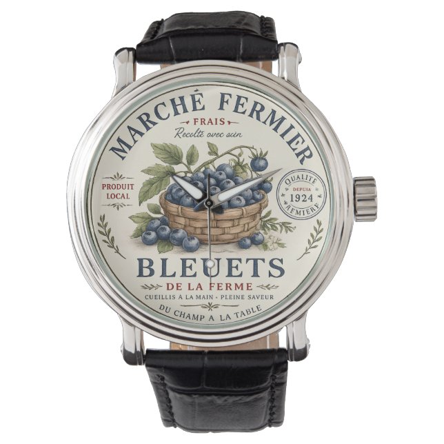Montre Étiquette Myrtilles Vintage (devant)