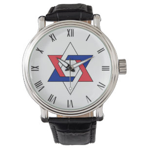 Montre Étoile de David symbole stylisé France trois coule