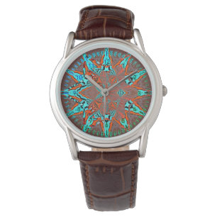 Montre Étoile fractale Turquoise de l'avenir