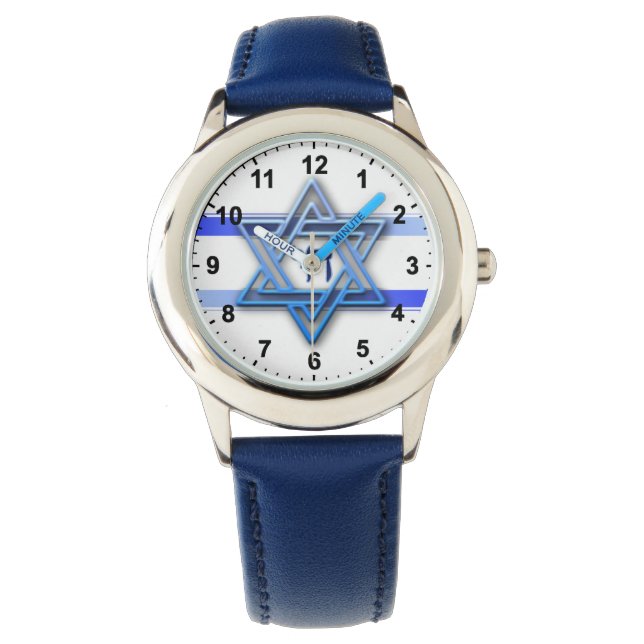 Montre Étoile juive de David Chai hébraïque (devant)